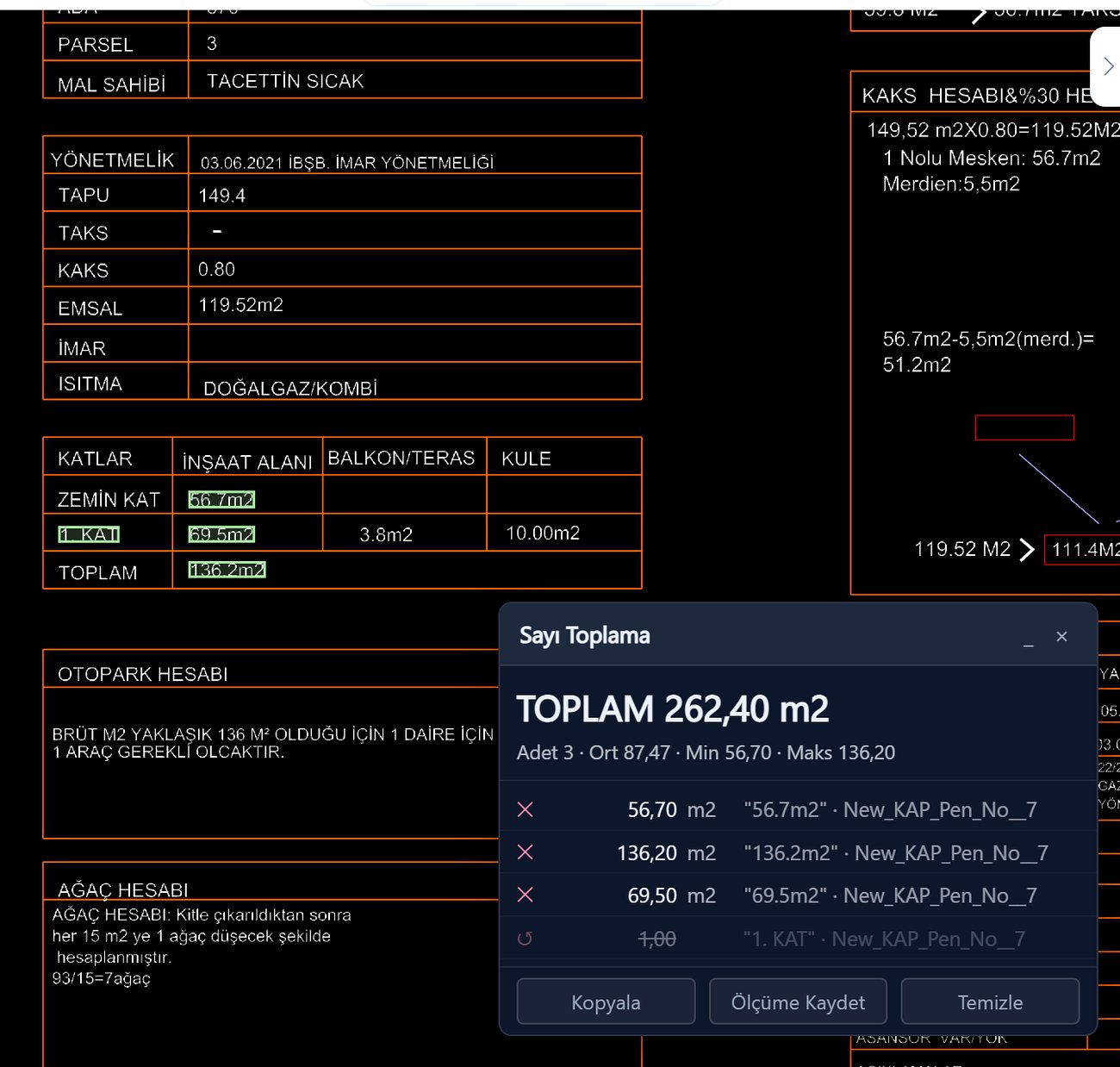 UniCAD sayı toplama aracı